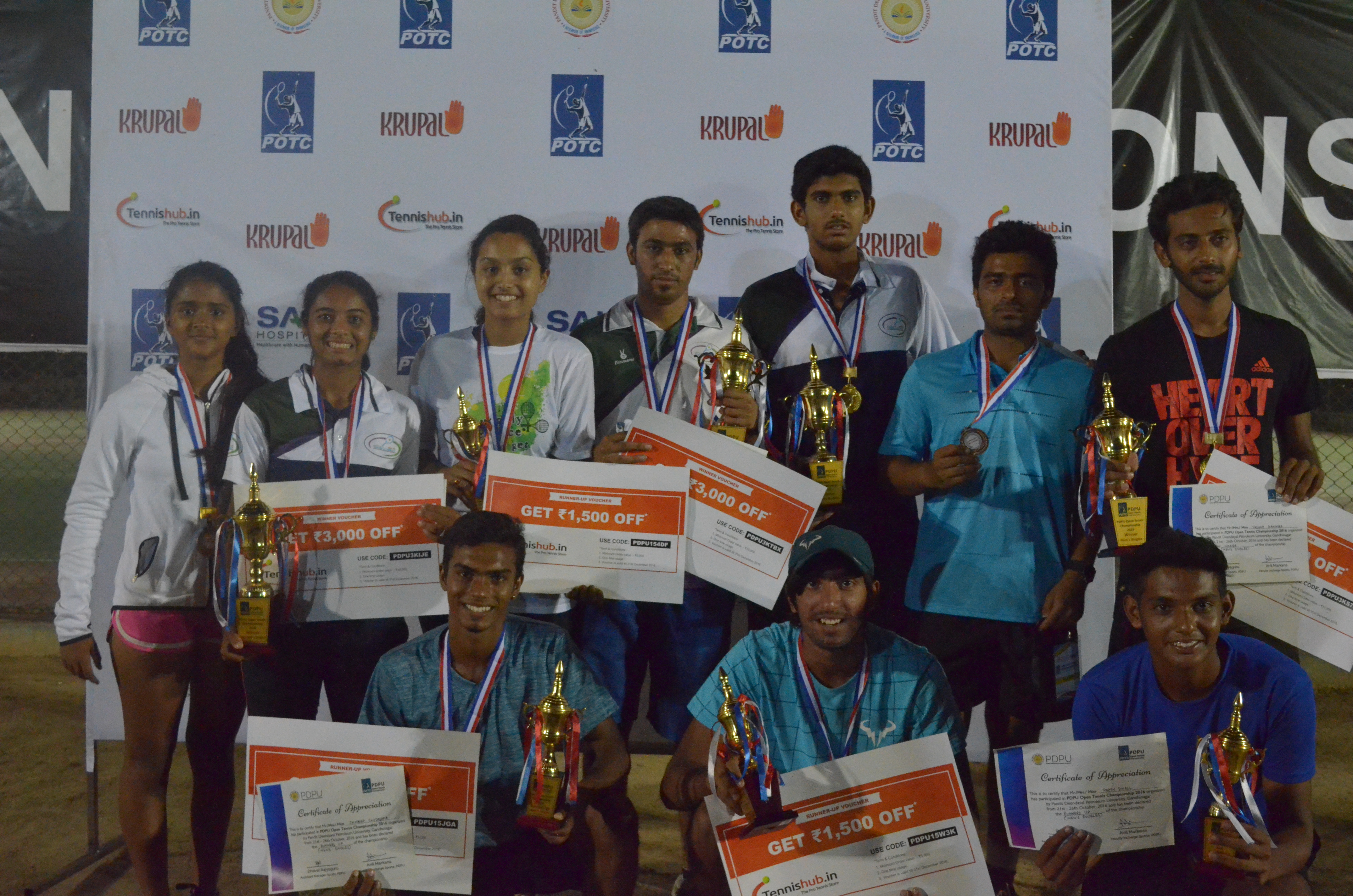 Urmi and Yashad take the singles crown, while Kawaliya & Jaimin claim the doubles title